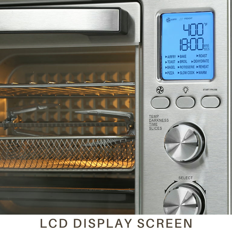 LNC 1750W/34 QT Stainless Steel Air Fryer Oven 19.5-in Cord Length