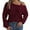 Sweater 484# Red, variant on Sweaters for Women Fashion Metal Buckle Strap Cold Shoulder Long Sleeves Knit Sweaters Pullover Tops Outdoor Casual Cozy Daily Wear