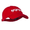 thumbnail image 5 of Love Hearts Embroidered Cotton Cap - Red OSFM, 5 of 5