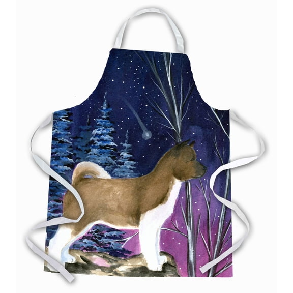 Carolines Treasures SS8352APRON Starry Night Akita Apron Large multicolor