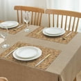 thumbnail image 3 of Brown Christmas Pattern Summer Placemats Table Placemats Set Of 4-Linen Kitchen Washable Placemats Table Mats 11.8"x17.7" Non-Slip Heat Resistant, 3 of 6