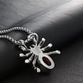 thumbnail image 4 of PAMTIER Men's Stainless Steel Vintage Hip Hop Personality Cute Spider Biker Pendant Necklace with Oval Orange Synthetic Turquoise Silver 23.6" Chain, 4 of 6