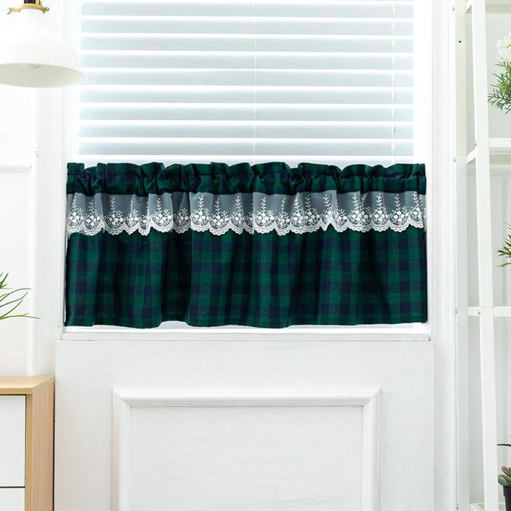 HLONK Buffalo Check Plaid Window Valances White and Black Farmhouse Design Window Treatment Decor Curtains Rod Pocket Valances