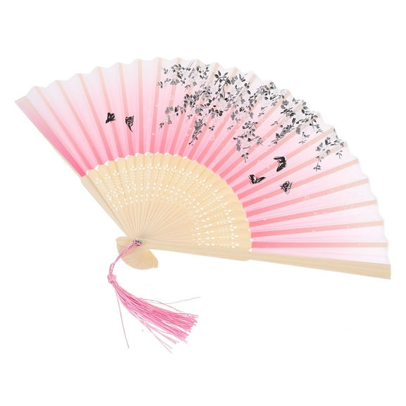 FRCOLOR  Hand Fan Chinese Style Fans for Women Foldable Personal Pink