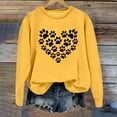 thumbnail image 4 of Arlun Womens Dog Mom Sweatshirts Cute Dog Paw Printed Heart Graphic Long Sleeve Crewneck Pullover Sweatshirt Casual Soft Comfy Fall Winter Lightweight Basic Tops Yellow XL, 4 of 4