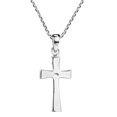 thumbnail image 3 of Minimalist Christian Cross Red Coral .925 Sterling Silver Necklace - 18 inch, 3 of 5