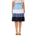thumbnail image 3 of INSPIRE CHIC Women's Chiffon Summer Elastic Waist Elegant High Waist Tiered Skirt XL Blue, 3 of 6