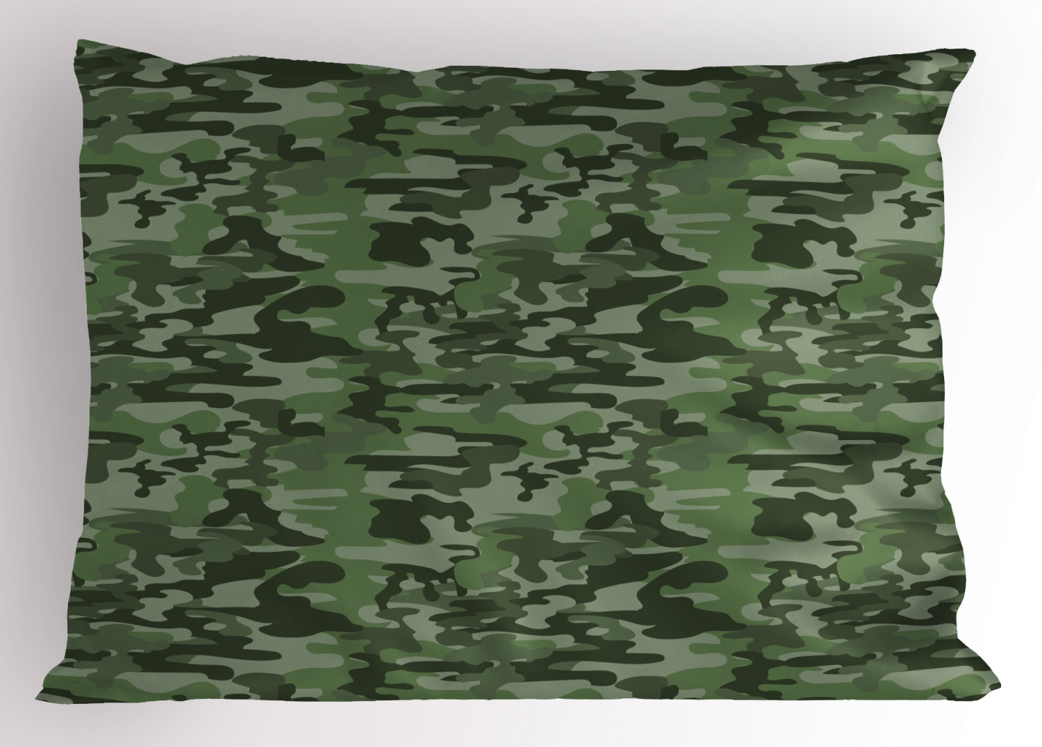 Forest Green Pillow Sham Abstract Airforce Military Pattern in Green