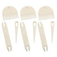 thumbnail image 1 of Uxcell Hand Loom Stick Set, 9pcs Knitting Tools Including Wood Weaving Crochet Needle Wooden Shuttle Wood Weaving Comb, 1 of 5