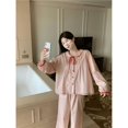 thumbnail image 2 of Pijama de manga larga para el hogar con cuello de muñeca suelto y dulce de estilo coreano de otoño para mujer, 2 of 3