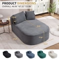 thumbnail image 3 of S-HOME Oversized Corduroy Chaise Lounge Chair  with Two Pillows 67.5 Inches Long Indoor Sleeper Sofa for Living Room, DARK GREY, 3 of 11
