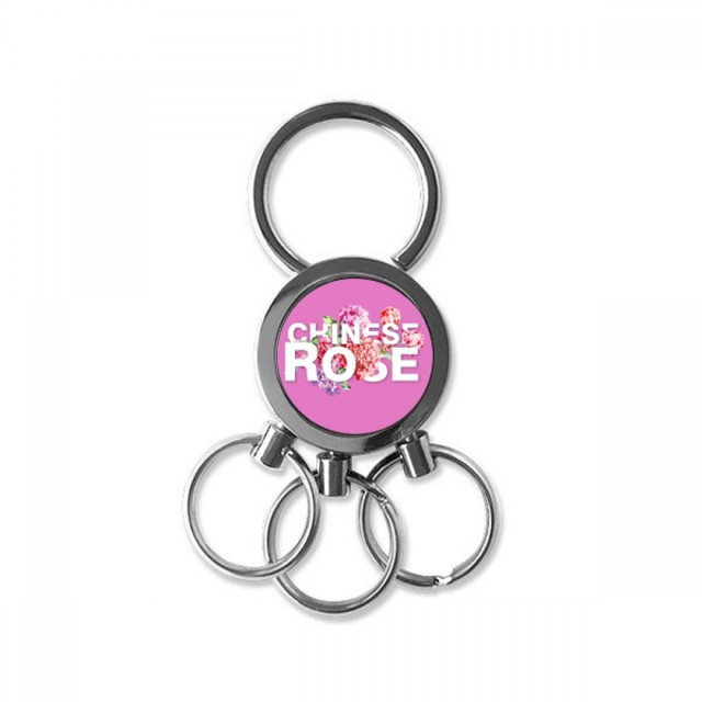 Porte-clés en Métal Inoxydable art Déco Fleurs de rose