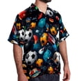 thumbnail image 2 of Football Men's Short Sleeve Beach Shirts Button Down Poplin Casual Printed Summer Unisex, 2 of 6