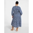 thumbnail image 4 of Terra & Sky Women's Plus Size Midi Peasant Dress, Sizes 0X-4X, 4 of 4