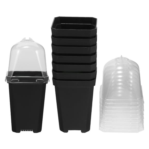 FUTUREORYY Flower Planting Container Plastic Flowerpot Square Home Gardening 8Pcs