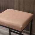 thumbnail image 2 of Modern Counter Height Bar Stools 24” Leathaire Fabric Upholstered with Metal Frame Farmhouse Kitchen Bar Chairs(Khaki,Set of 2), 2 of 8