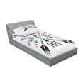 thumbnail image 2 of Ambesonne Tribal Fitted Sheet & Pillow Sham Set, Arrows Words Native, Twinxl, Coconut Black, 2 of 2