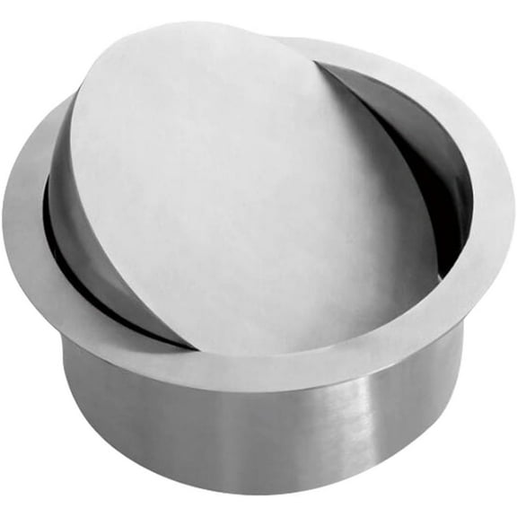 Built-in Countertop Trash and Waste Chute Lid - Round Stainless Steel Balance Flap Cover Flush Trash Grommet Swing Trash Can Lid 170mm