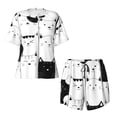 thumbnail image 4 of Lsque Doodle Cute Cat Women's Short-Sleeved Pajama Set - 2 Piece Soft and Lightweight Sleepwear Set-X-Large, 4 of 9