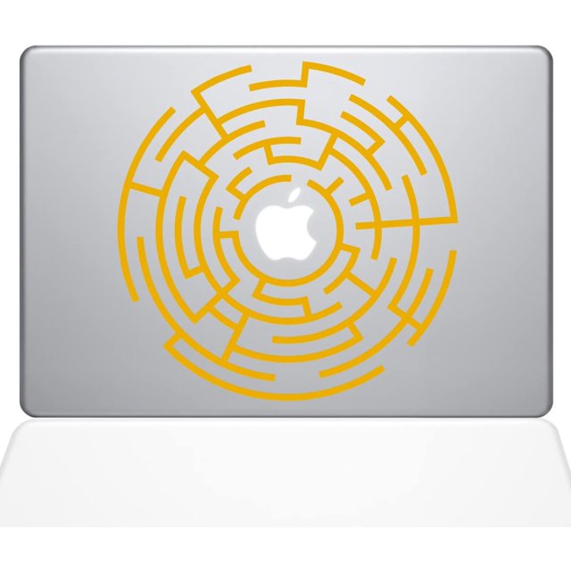 The Decal Guru Cercle Labyrinthe Coureur MacBook Autocollant Vinyle - 13" MacBook Pro (2015 et Plus) - Jaune
