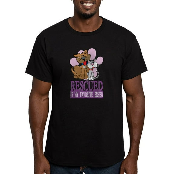 CafePress - Rescued Is My Favorite Breed Men's Classic T Shirt - Men's Fitted T-Shirt