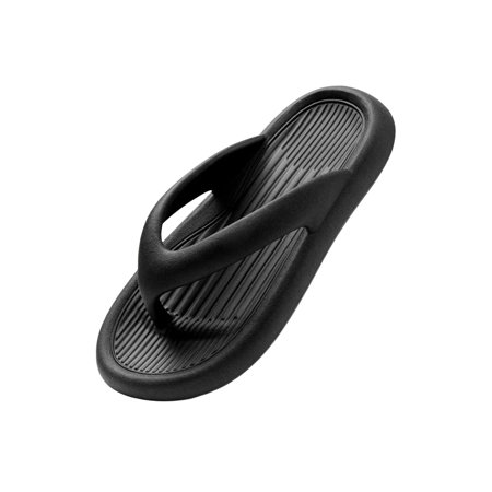 

Rotosw Womens Beach Shoes Plain Color Flip-flops Summer Slippers Lightweight Slip On Slides Daily Comfort Casual Shoe Black 6-7