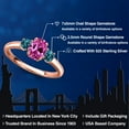 thumbnail image 2 of Gem Stone King 18K Rose Gold Plated Silver Pink Created Sapphire and London Blue Topaz Engagement Ring for Women | 1.34 Cttw | Oval 7X5MM | Gemstone September Birthstone | Size 9, 2 of 6