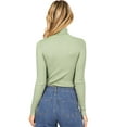 thumbnail image 3 of Ambiance Juniors Ribbed Long Sleeve Turtleneck Top (Sage, Medium), 3 of 3