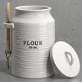 thumbnail image 5 of Barnyard Designs Flour Canister for Kitchen Counter, Decorative Ceramic Flour Container, Rustic Farmhouse Canister Jar, White, 5 of 7
