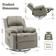thumbnail image 3 of Korser Swivel Rocker Small Recliner Chair for Small Spaces for Living Room,Nursery,Khaki, 3 of 7