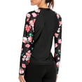 thumbnail image 4 of Charmo Women Long Sleeve Rash Guard Swimsuit Colorblock Swim Shirts Printed UV Shirts, 4 of 5
