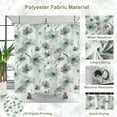 thumbnail image 5 of Green Gray Floral Shower Curtain,Green Grey Flower Shower Curtain Set for Bathroom,Natural Watercolor Flower Fabric Bath Curtain with Hooks, 72x84in, 5 of 5