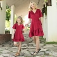 thumbnail image 5 of IBTOM CASTLE Mommy and Me Dresses Matching Outfits Floral Sleeveless Spaghetti Strap V Neck Sunflower Beach Dress for Mother and Daughter 8-9 Years Red + White Dots, 5 of 8