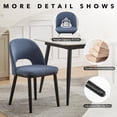 thumbnail image 6 of Wooden Dining Chairs Set of 2, Modern Fabric Upholstered Dining Room Chair Kitchen Chairs, Farmhouse Dinner Chair for Kitchen Dining Room, Blue-Hollowed, 6 of 8