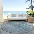 thumbnail image 6 of Addison Rugs Chantille Indoor/Outdoor Transitional Stripes Teal Washable Round Rug, 8' x 8', 6 of 6