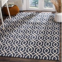 SAFAVIEH Cedar Brook Dubhan Geometric Cotton Area Rug, Navy/Ivory, 5' x 8'