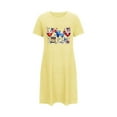 thumbnail image 4 of Jamicy Petite Summer Dresses for Women Loose Short Nightdress Independence Day Printed Round Neck Short Sleeve Women's Nightdress Home Clothes, 4 of 5