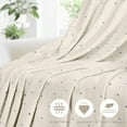 thumbnail image 3 of BNM Polka Dot Plush Soft Fleece Blanket, Twin, Ivory, 3 of 9