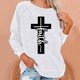 thumbnail image 1 of Puntoco Vestidos Mujer Verano Moda Mujer Cuello Redondo Manga Larga Camiseta Impresión Sudadera Blusa Tops, 1 of 1