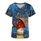 thumbnail image 4 of Pntutb Moda para mujer Camisetas de manga corta con cuello en V Uniforme de trabajo Estampado de Navidad con tops de blusa de bolsillo Pntutb Pntutb-3165, 4 of 5