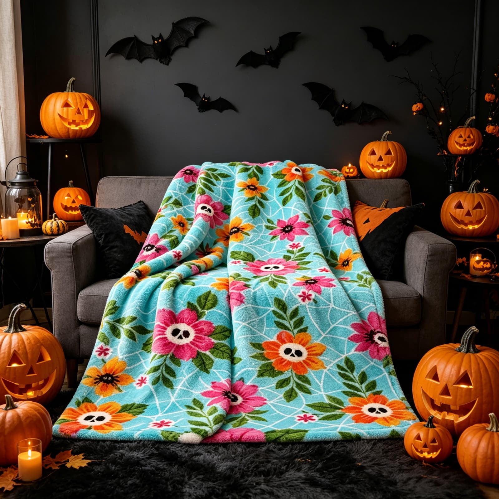 2026 new Summerween Oversize Super Soft Plush Throw Blankets, Summer Patio Pool Halloween Throws, All Seasons
