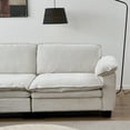 thumbnail image 5 of Living Room Furniture Sofa Luxury Couch Four Seater with Two Ottomans Soft Chenille Upholstered U Shape Sofa Beige, 5 of 7
