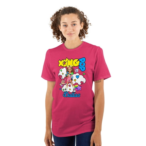 XOMG POP Dallas in Clouds Cartoon Women Plus Size Graphic Tee Tees Brisco Brands 2X