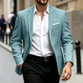 thumbnail image 4 of Tqyyweavej Men's Blazers Slim Fit Two Button Business Casual Suit Jacket Long Sleeve Notch Lapel Suit Sports Coat with Faux Flap Pockets, 4 of 10