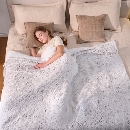 Ocuuziisu 62" × 84" Twin Size Electric Heated Blanket — 9 Heat Levels, 1–10H Timer, Fast Even Warming Electric Blanket, Machine Washable — Brushed White