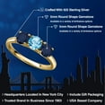 thumbnail image 2 of Gem Stone King 18K Yellow Gold Plated Silver Swiss Blue Topaz and Blue Sapphire Engagement Ring for Women | 1.85 Cttw | Round 5MM | Gemstone November Birthstone | Size 7, 2 of 6