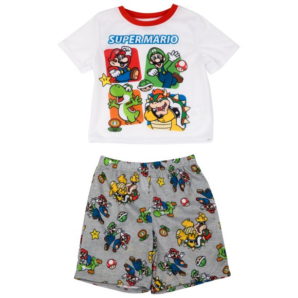 Super Mario Bros. Character Select Boy's 2-Piece Pajama Set-Size 4