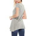 thumbnail image 3 of Women's Casual Short Sleeve Relaxed Fit Round Neck Side Pockets Tunic Top, 3 of 4