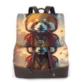 thumbnail image 1 of Balery Prairie Meditating Raccoon Mochila de Cuero para Mujeres, Gran Capacidad, Bolsa de Viaje Multifuncional, Mochila de Cuero y Bolsa de Hombro para Mujeres, 1 of 4