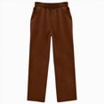 thumbnail image 4 of Gibobby Little Girls Sweatpants Wide Leg Casual Sweat Pant for 6t 7t 8t 9t 10t Teen Drawstring Waist Oversized Loose Joggers with Pockets Girls Athletic Pants(9-10T,Brown), 4 of 4